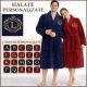 Halate personalizate pentru cuplu, din bumbac, cu broderie și mărimi S-7XL