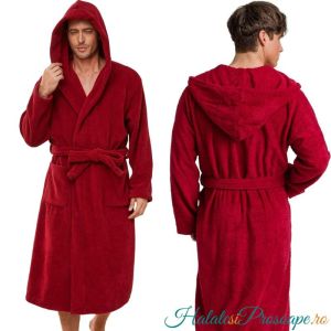 Halat cu glugă bărbați, grena-vișiniu, mărimi S-XXL